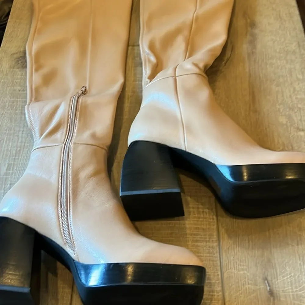 New Free People x Jeffrey Campbell Daphne Second Skin Platform Boots US 10